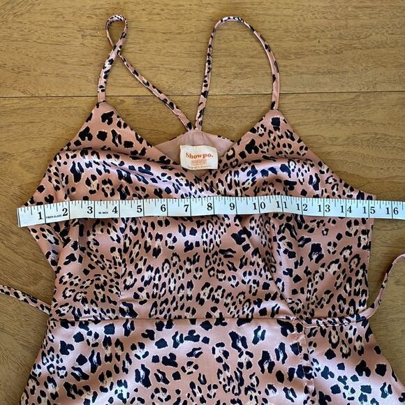 Showpo Leopard Print Mini Sleeveless Wrap Dress Size 2 - Picture 9 of 10